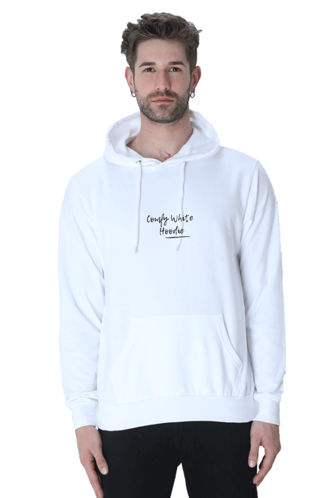 Comfy White Hoodie Male Graphic Hoodie