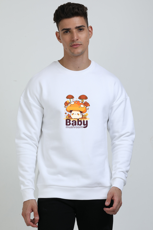 Baby Mushroom Graphic Unisex Oversized Sweatshirt