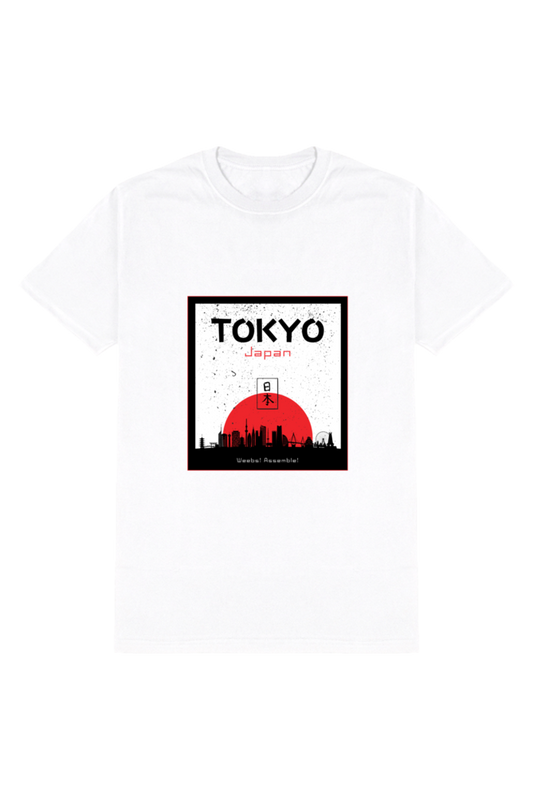 Tokyo Japan Men's Round Neck Half Sleeve White Graphic Tshirt