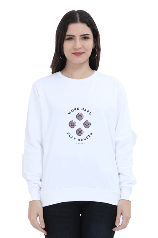 Work Hard Play Harder Female Graphic Sweatshirt