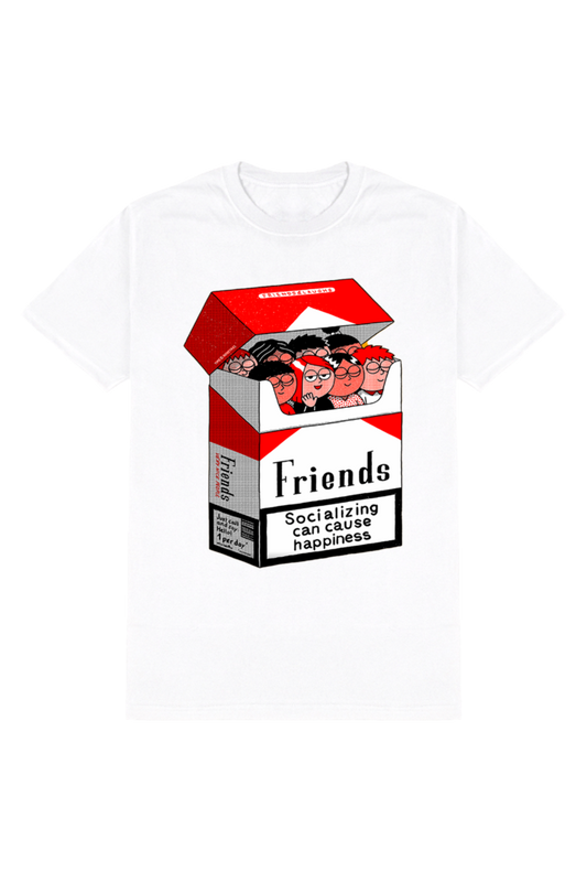 Friends Men's Round Neck Half Sleeve White Graphic Tshirt