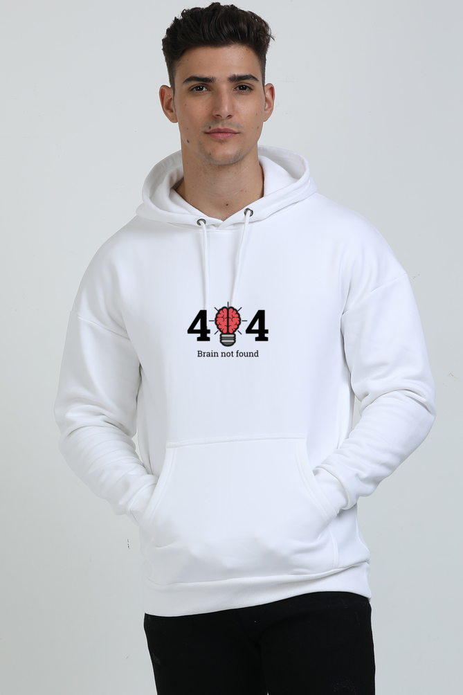 404 Brain Not Found Graphic Unisex Oversized Hoodie