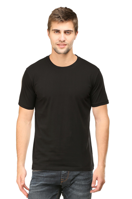 Plain/Solid Cotton Men's Round Neck Tshirt