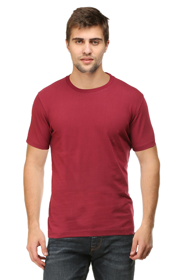 Plain/Solid Cotton Men's Round Neck Tshirt