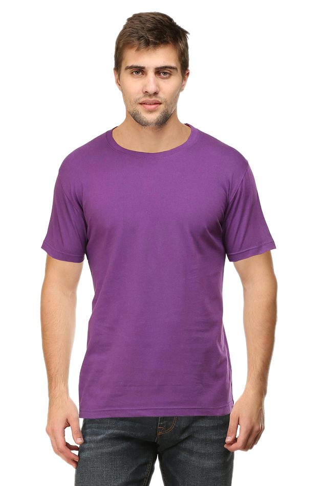 Plain/Solid Cotton Men's Round Neck Tshirt