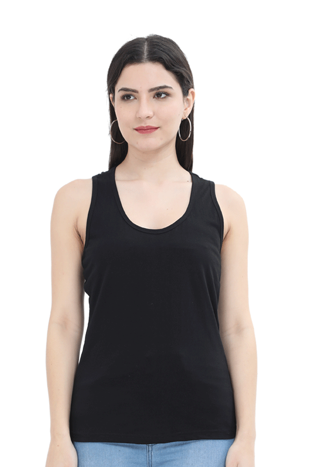 Plain/Solid Cotton Women's Tank Top