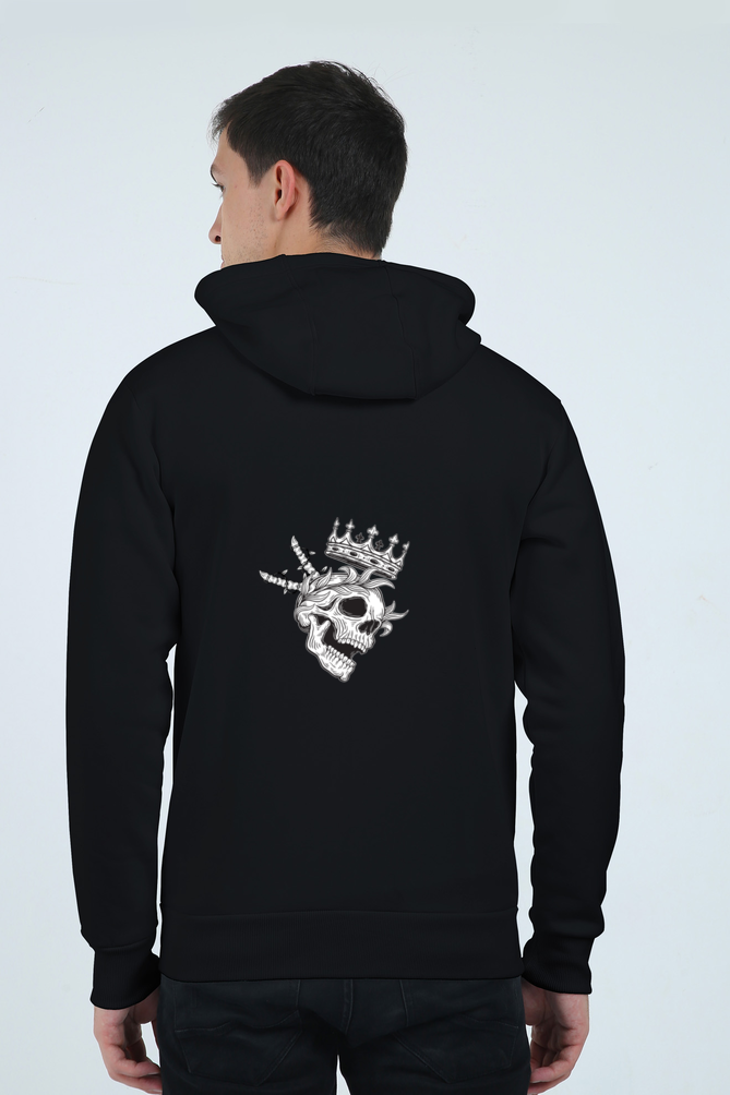 Crowned Skull Graphic Unisex Heavyweight Zip Hoodie