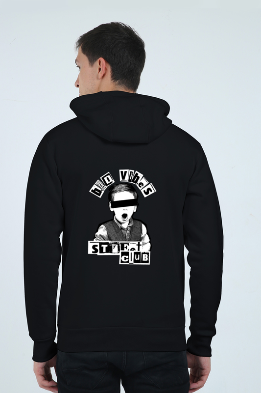 Bad Vibes Street Club Graphic Unisex Heavyweight Zip Hoodie