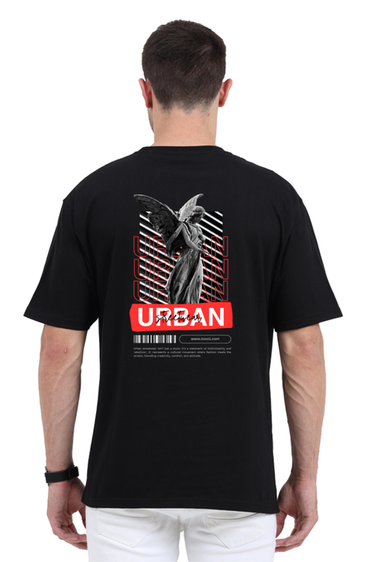 Urban Streetwear Unisex Oversized Cotton Black Graphic Tshirt