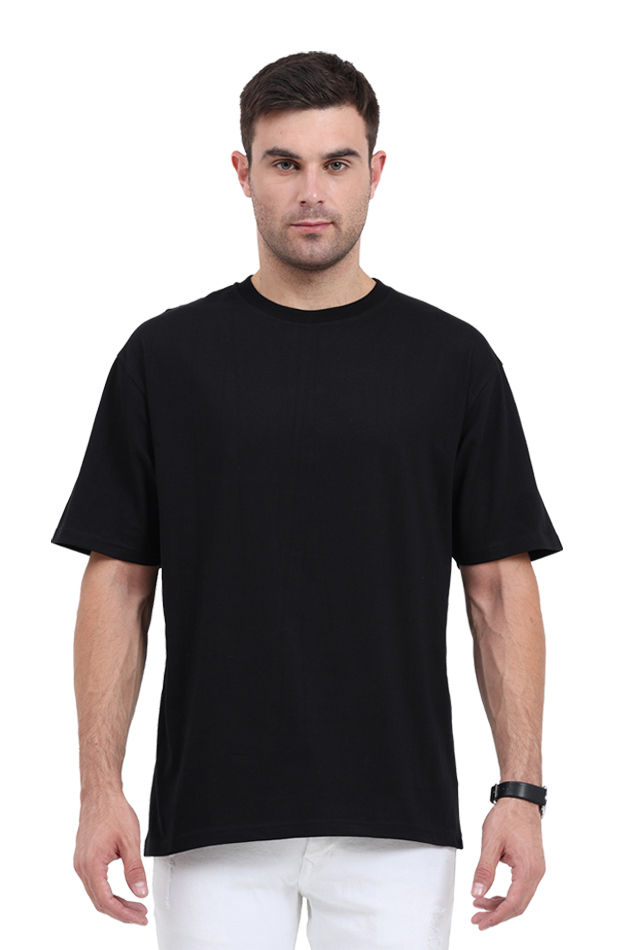 Happiness Streetwear Unisex Oversized Cotton Black Graphic Tshirt