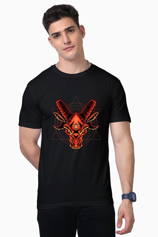 Infernal Guardian Men's Premium Supima Cotton Black Graphic Tshirt