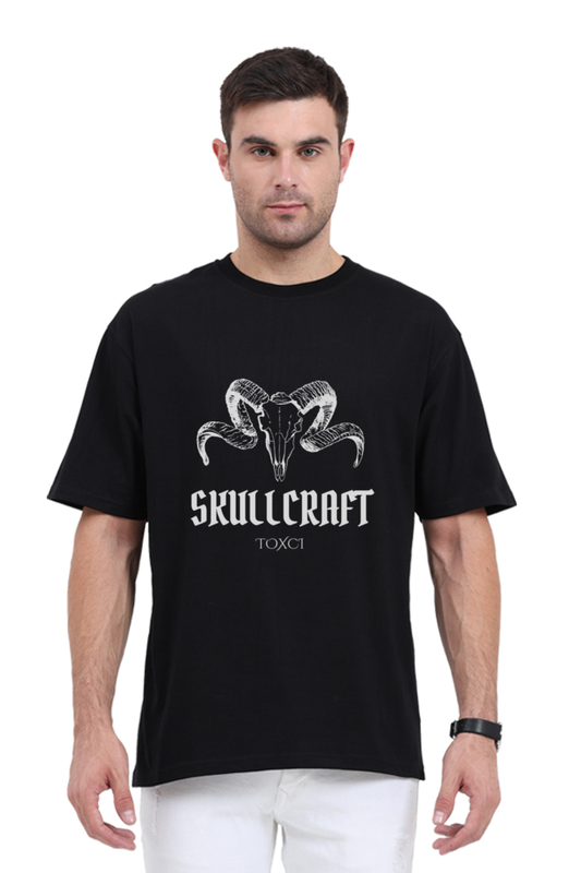 Skullcraft Unisex Oversized Cotton Black Graphic Tshirt