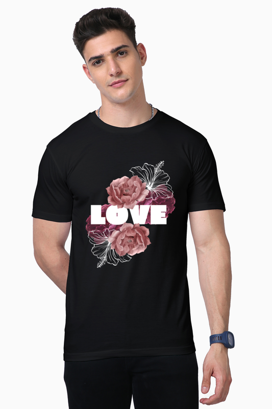 Love Men's Premium Supima Cotton Black Graphic Tshirt