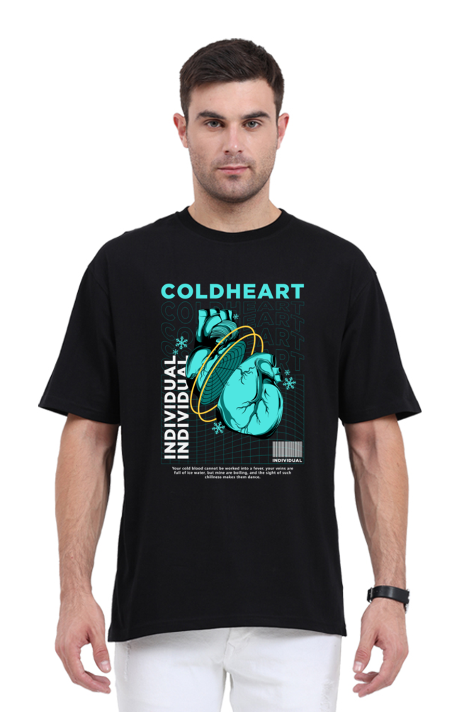 Coldheart Unisex Oversized Cotton Black Graphic Tshirt