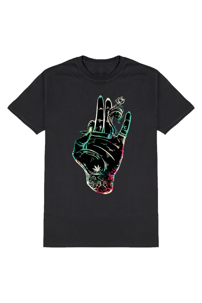 Blunt in Hand Men's Round Neck Half Sleeve Black Graphic Tshirt