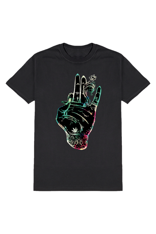 Blunt in Hand Men's Round Neck Half Sleeve Black Graphic Tshirt