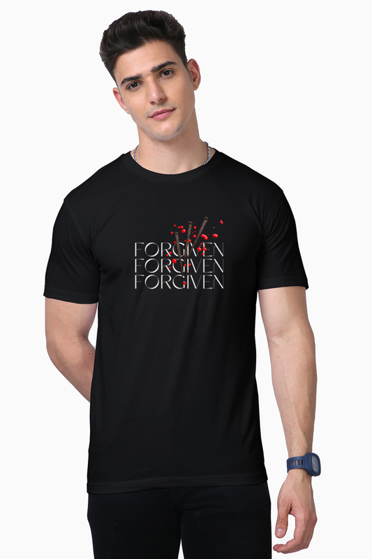 Forgiven Men's Premium Supima Cotton Black Graphic Tshirt