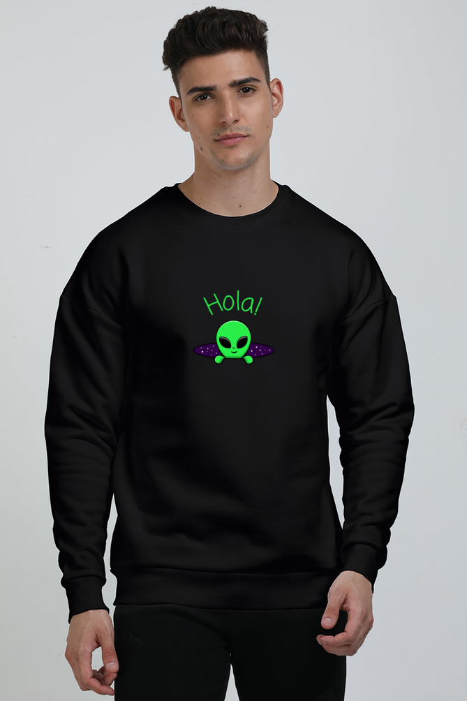 Hola from Outer Space Graphic Unisex Oversized Sweatshirt