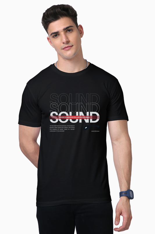 Sound Men's Premium Supima Cotton Black Graphic Tshirt