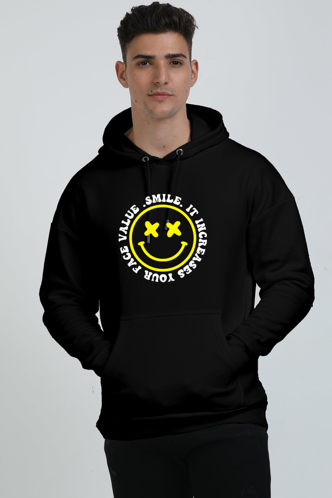 Smile It Increases Your Face Value Graphic Unisex Oversized Hoodie