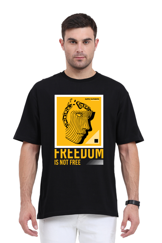 Freedom Is Not Free Unisex Oversized Cotton Black Graphic Tshirt