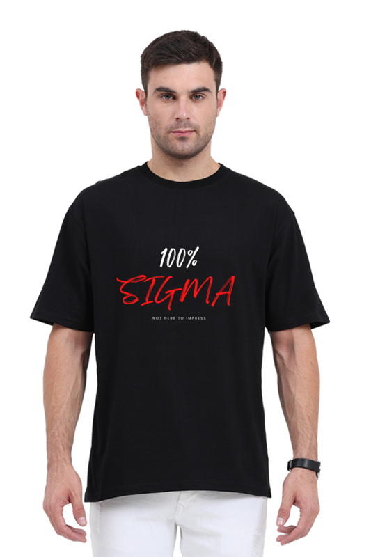 100% Sigma Unisex Oversized Cotton Black Graphic Tshirt