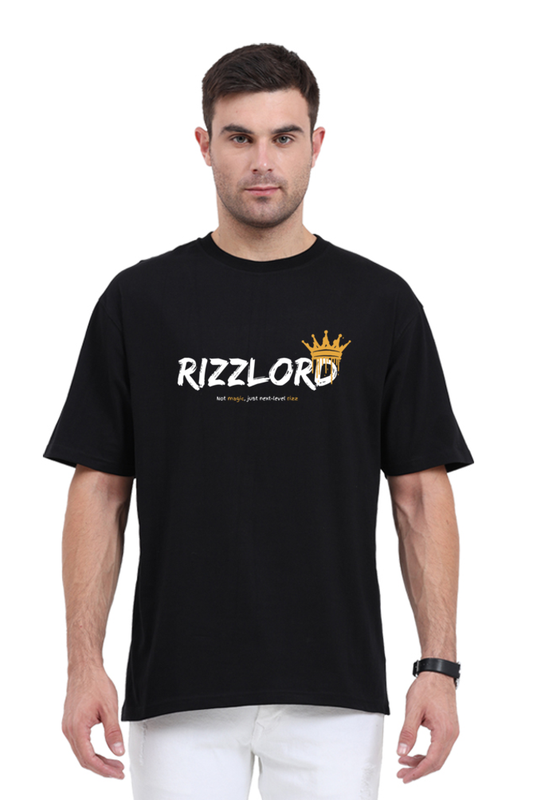 Rizzlord Unisex Oversized Cotton Black Graphic Tshirt