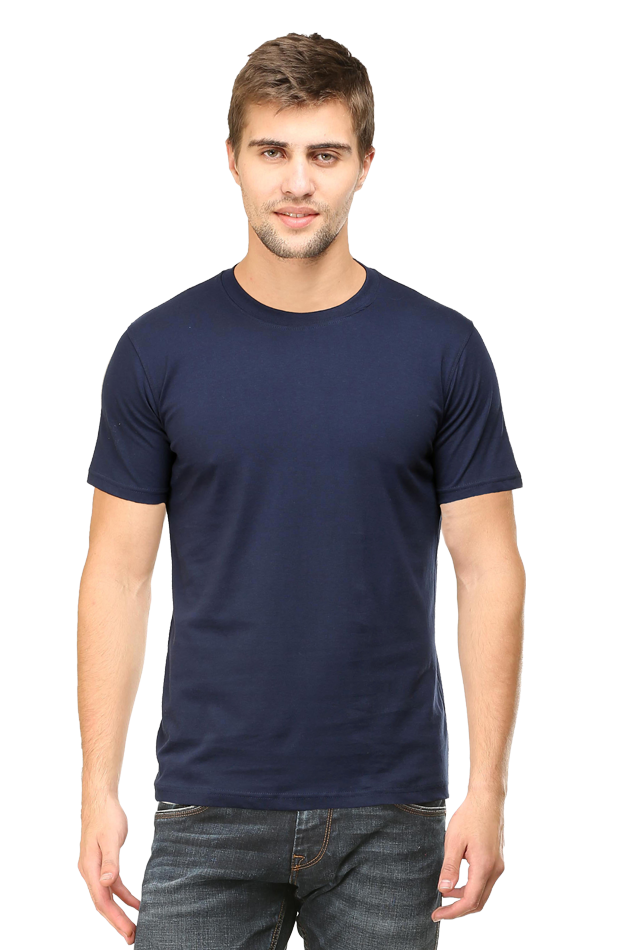 Plain/Solid Cotton Men's Round Neck Tshirt