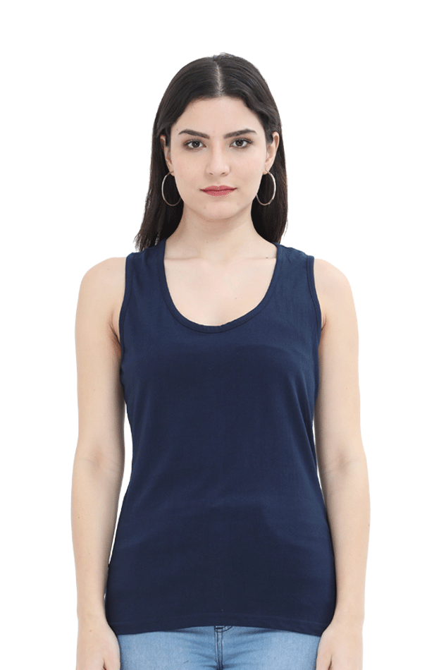 Plain/Solid Cotton Women's Tank Top