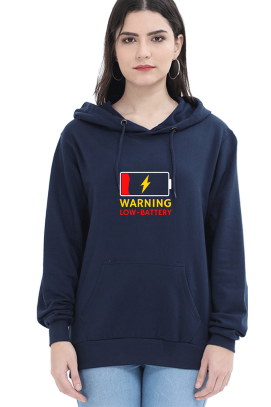 Warning Low Battery Female Graphic Hoodie