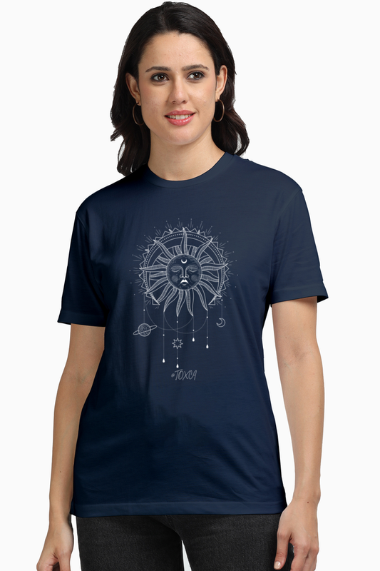 Celestial Dream Women's Premium Supima Cotton Blue Graphic Tshirt
