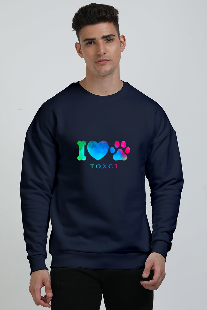 I Love Dogs Graphic Unisex Oversized Sweatshirt