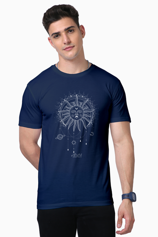 Celestial Dream Men's Premium Supima Cotton Navy Blue Graphic Tshirt