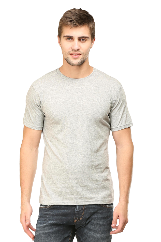 Plain/Solid Cotton Men's Round Neck Tshirt