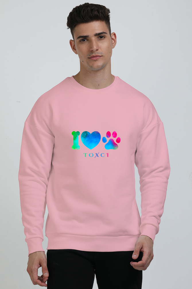 I Love Dogs Graphic Unisex Oversized Sweatshirt