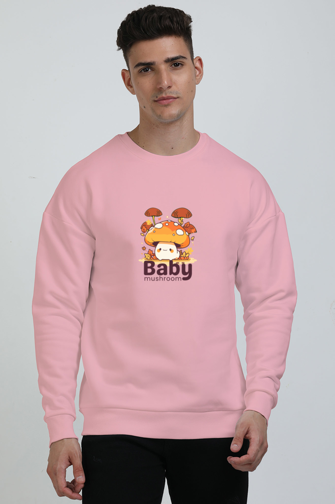 Baby Mushroom Graphic Unisex Oversized Sweatshirt