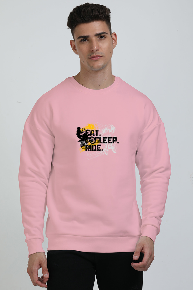 Eat Sleep Ride Graphic Unisex Oversized Sweatshirt