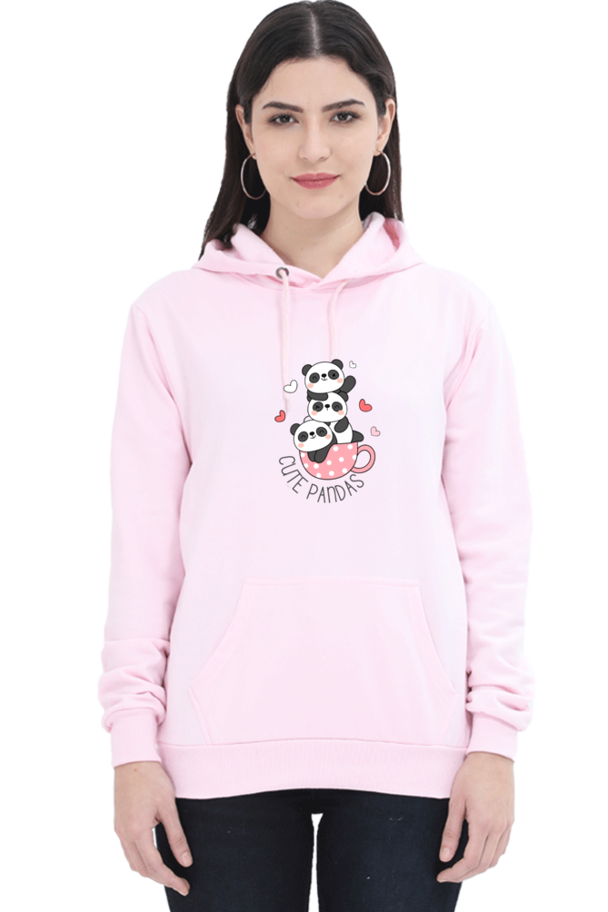 Cute Pandas Female Graphic Hoodie