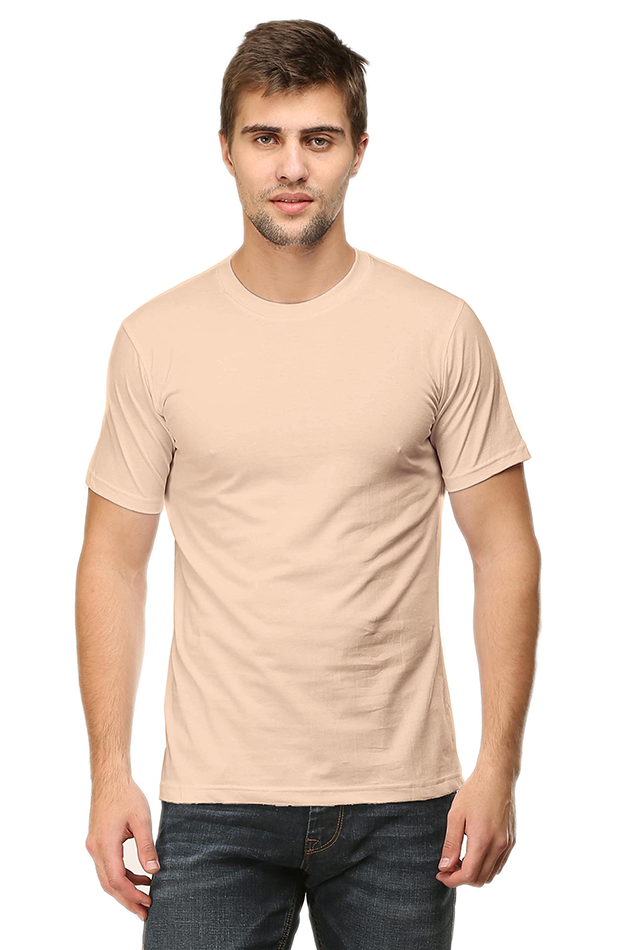 Plain/Solid Cotton Men's Round Neck Tshirt