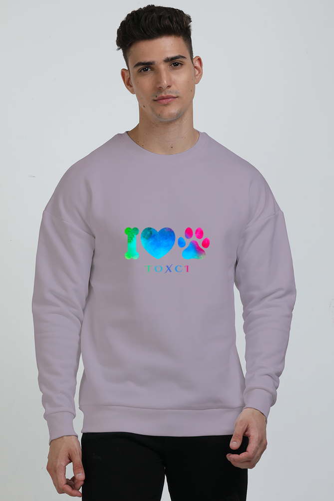 I Love Dogs Graphic Unisex Oversized Sweatshirt