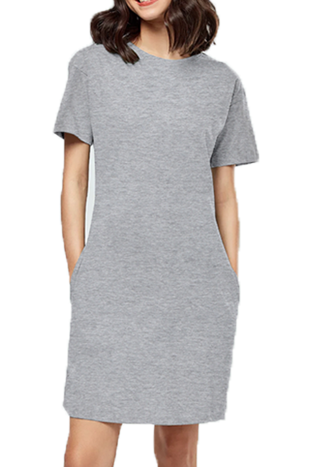 Plain/Solid Women's Cotton Tshirt Dress