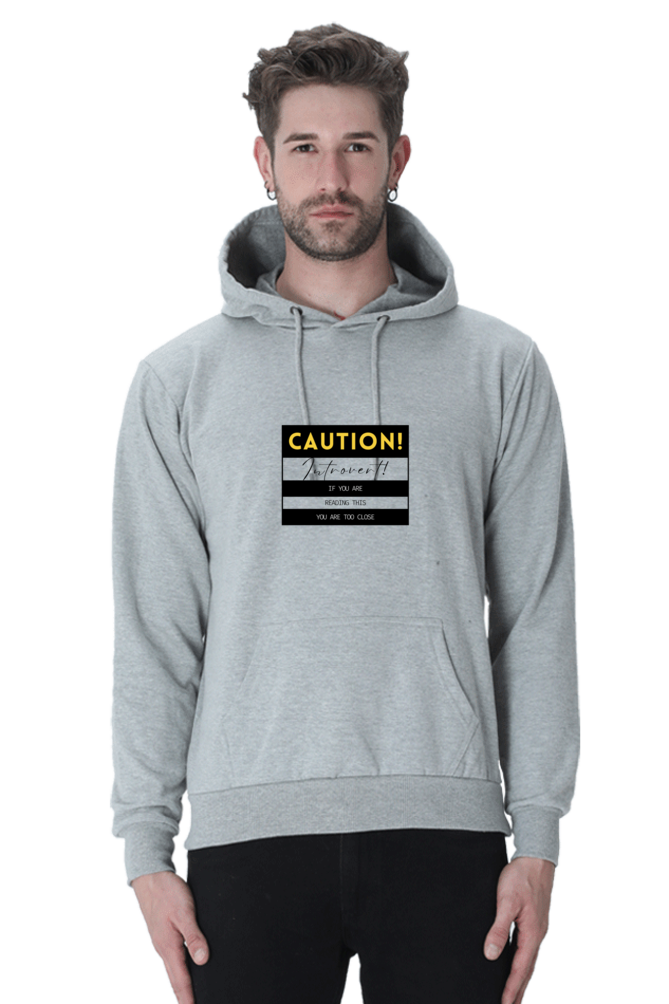 Caution Introvert Male Graphic Hoodie