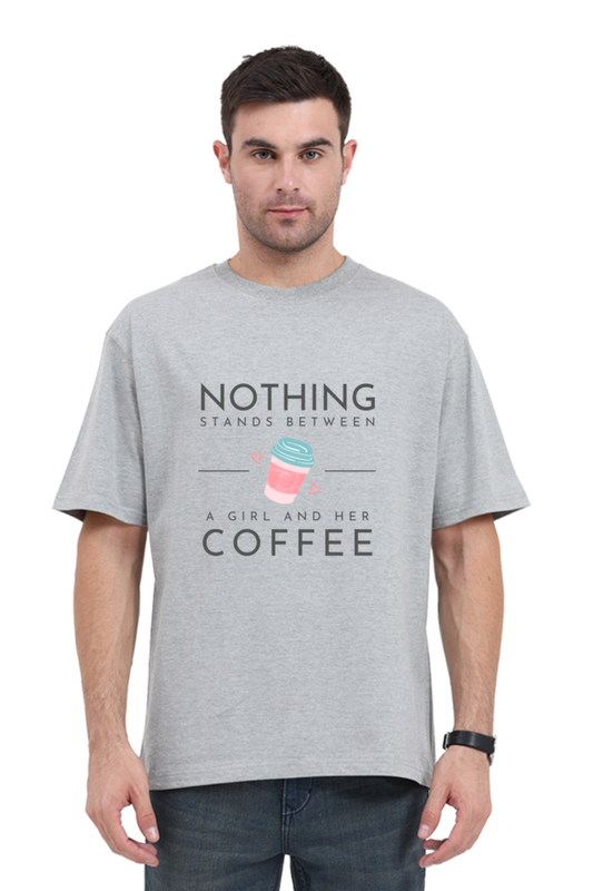 Nothing Stands Between Unisex Oversized Cotton Grey Graphic Tshirt