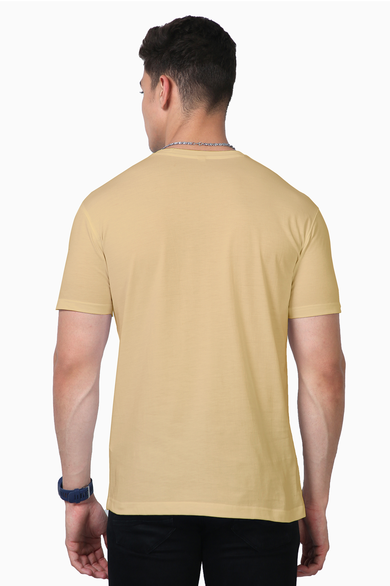 Urban Streetwear Men's Premium Supima Cotton Beige Graphic Tshirt