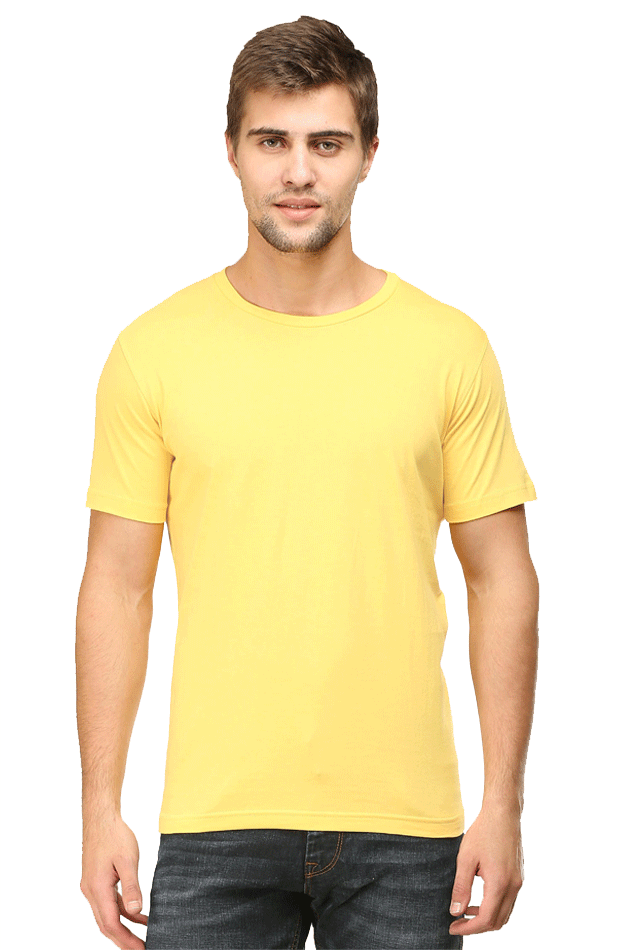 Plain/Solid Cotton Men's Round Neck Tshirt