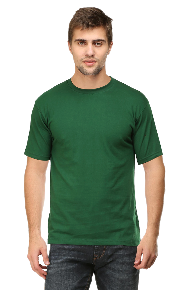 Plain/Solid Cotton Men's Round Neck Tshirt